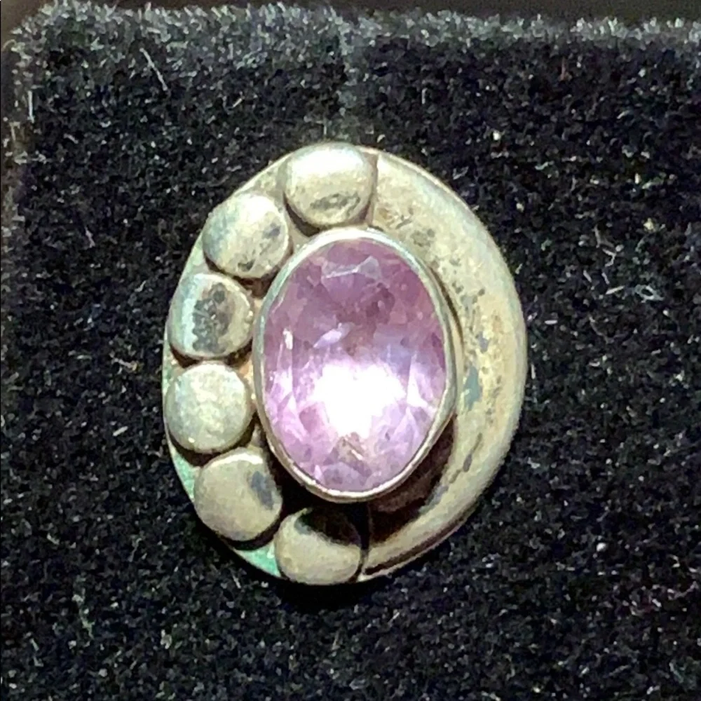 Sterling Silver/Amethyst Vintage/Antique earrings - Picture 3 of 9